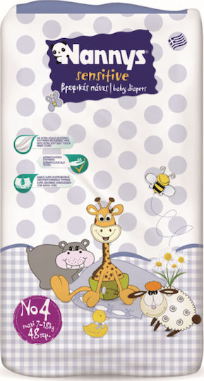 Nannys Tape Diapers Sensitive Maxi No. 4 for 7-18kg 48pcs