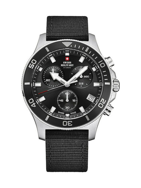 Swiss Military by Chrono Watch Chronograph Battery with Black Fabric Strap SM34067.04