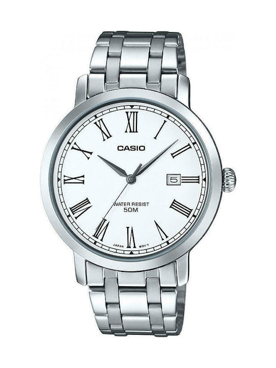 Casio Ceas Baterie cu Argintiu Brățară metalică MTP-E149D-7BV