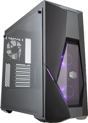 CoolerMaster MasterBox K500 Gaming Midi Tower Computer Case with Window Panel and RGB Lighting Black