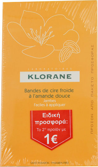 Klorane Cold Wax Strips 2x6 Ταινίες Αποτρίχωσης Sweet Almond 12τμχ