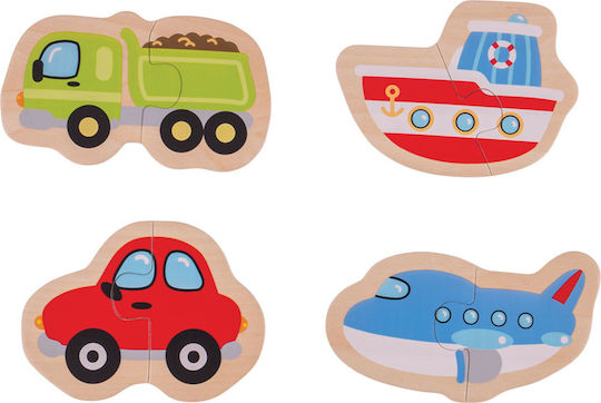 Lemnos Puzzle pentru Copii Puzzle - Mijloace de Transport pentru 1+ Ani 8buc Big Jigs