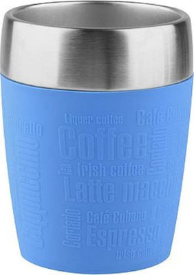 Tefal Travel Cup Glass Thermos Stainless Steel Blue 200ml with Mouthpiece K30833