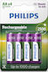 Philips Baterii Reîncărcabile AA Ni-MH 2500mAh 1.2V 4buc
