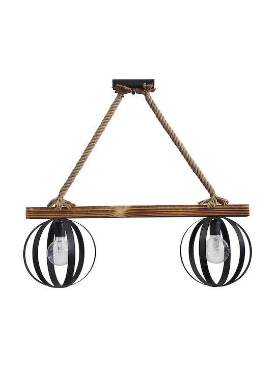 Heronia Pendant Light Black Rail with Socket E27 81x25cm