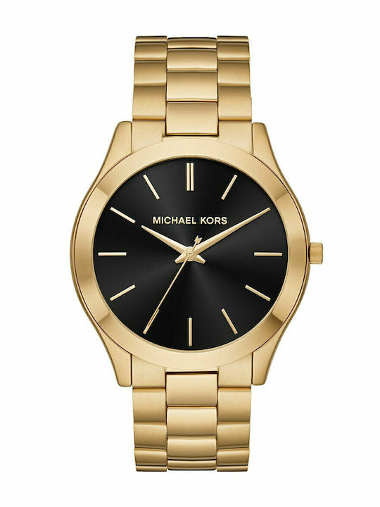 Michael Kors Runway Men's Watch 44mm Battery with Gold Metal Bracelet