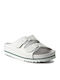 Air Bag Leather Women's Flat Sandals Anatomic in White Color