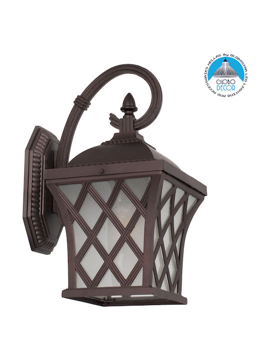 GloboStar Lelia Vintage Wall Lamp with Socket E27 Brown Width 24cm