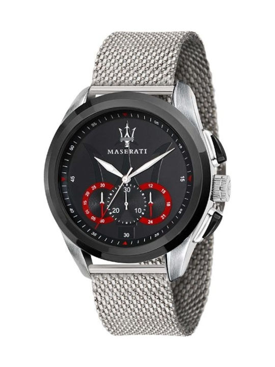 Maserati Uhr Chronograph Batterie mit Silber Me...