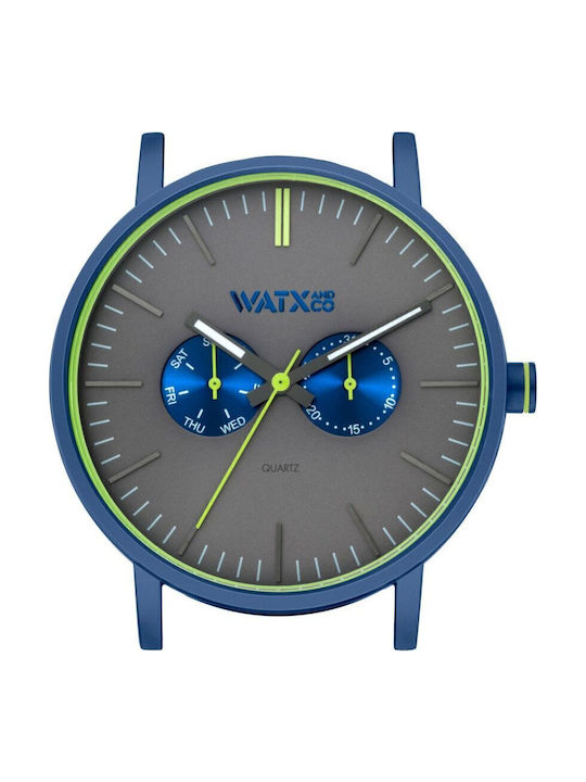 WATX & CO Ανδρικό Ρολόι 44mm Μπαταρίας με Μεταλ...