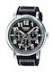 Casio Watch Chronograph Battery with Black Leather Strap