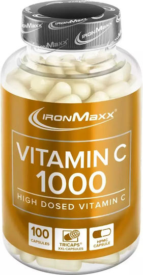 IronMaxx Vitamin C 1000 Βιταμίνη για Ενίσχυση του Ανοσοποιητικού, τo Δέρμα & Αντιοξειδωτική δράση 1000mg 100 κάψουλες
