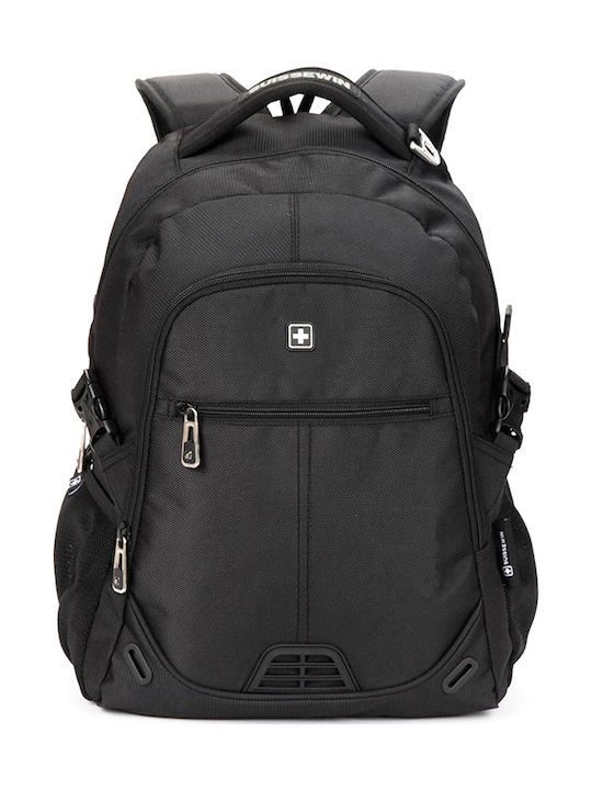 Suissewin SN9510 Men's Fabric Backpack Waterproof Black 28lt
