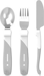 Twistshake Baby Cutlery Set made of Metal for 12+ months 3pcs White