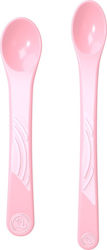 Twistshake Baby Set with Spoons Set Soft Learning Spoons 2pcs 4m+ with Adjustable Flow made of Plastic for 4+ months Pastel Pink 2pcs