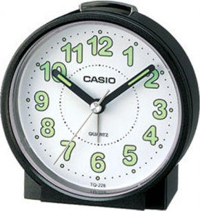Casio Casio Tischuhr mit Zeigern mit Wecker Schwarz TQ-228-1
