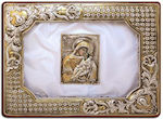 Silver mat with Virgin Mary (Gold plated) 29x23cm