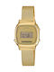 Casio Vintage Ψηφιακό Γυναικείο Ρολόι 24.6mm Μπαταρίας με Χρυσό Μεταλλικό Μπρασελέ