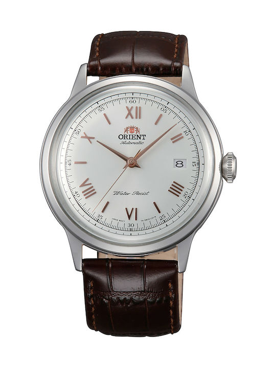 Orient Bambino Herrenuhr 41mm Automatisch mit Braun Lederarmband