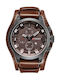 Curren Watch Chronograph Battery with Leather Strap Brown