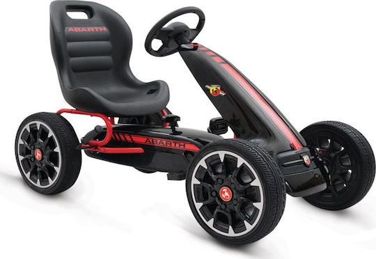 Abarth 500 Mega Kids Foot-to-Floor Go Kart One-Seater with Pedal Licensed Black