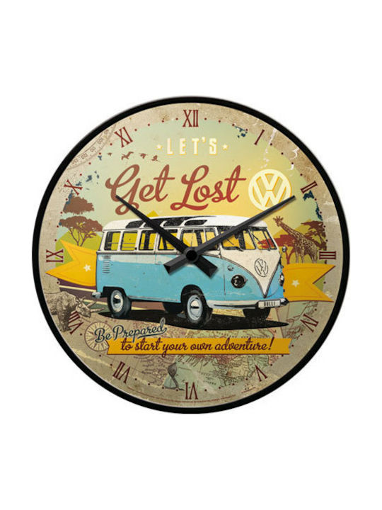 Nostalgic Art Vw Let S Get Lost Leise Wanduhr Metallisch Braun 31x50cm
