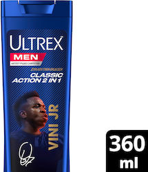Ultrex Men Classic Action 2 in 1 Shampoos against Dandruff for All Hair Types 360ml Ultrex Men Classic Action 2 in 1 Shampoos against Dandruff for All Hair Types 360ml