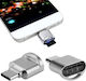 Goobay USB Type-C Мини Кард Рийдър OTG Type-C За Микро SD Сребрист