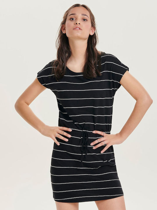 Only Summer Mini Dress Black Stripes