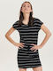 May Sommer Mini Kleid Black Stripes
