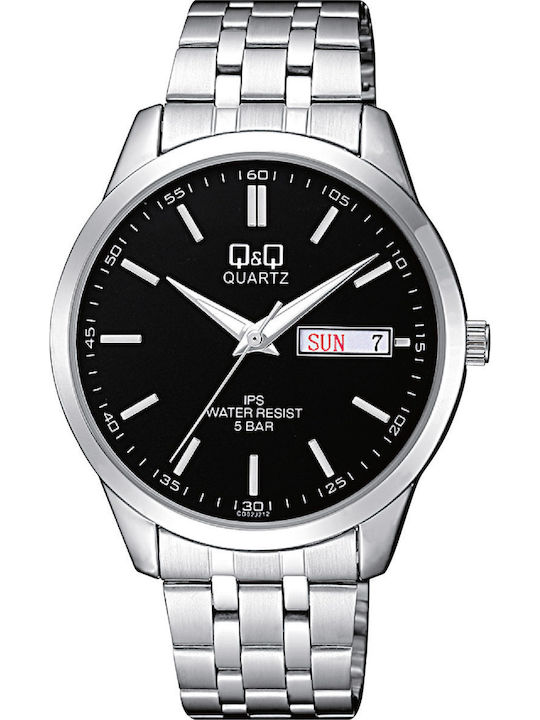 Q&Q Men's Watch 42mm Battery with Silver Metal Bracelet