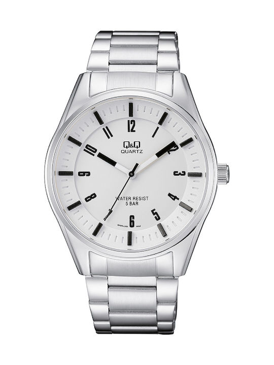 Q&Q Watch Battery with Silver Metal Bracelet QA54J204Y