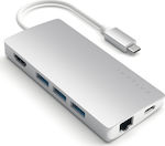 Satechi USB-C Stație de andocare cu HDMI 4K PD Ethernet Argint (ST-TCMA2S)