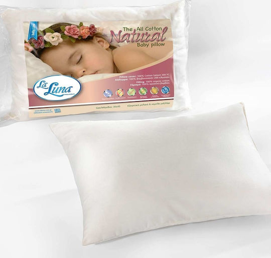 La Luna Βρεφικό Μαξιλάρι Ύπνου The All Cotton Natural Λευκό 35x45εκ.