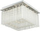 Rabalux Vintage Glass Ceiling Light with Integrated LED 36pcs Silver