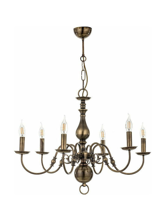 Inlight Οξυντέ Candelabru 8xE14 cu Lumânări Bronz 5309-8