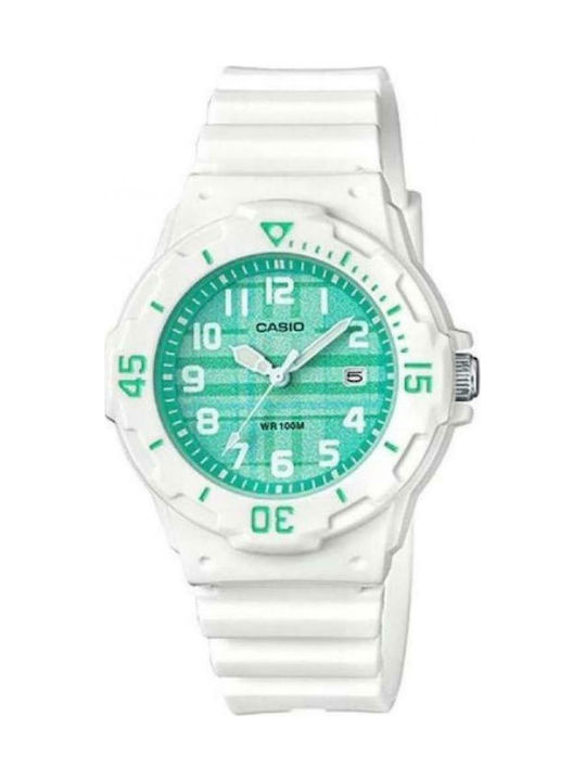 Casio Collection Damen Uhr mit Weiß Kautschukar...