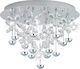 Eglo Pianopoli Modern Ceiling Light with Integrated LED and Crystals 15pcs Silver