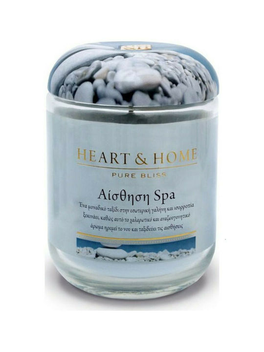 Heart & Home Scented Soy Candle Jar with Scent Spa sensation Blue 115gr 1pcs