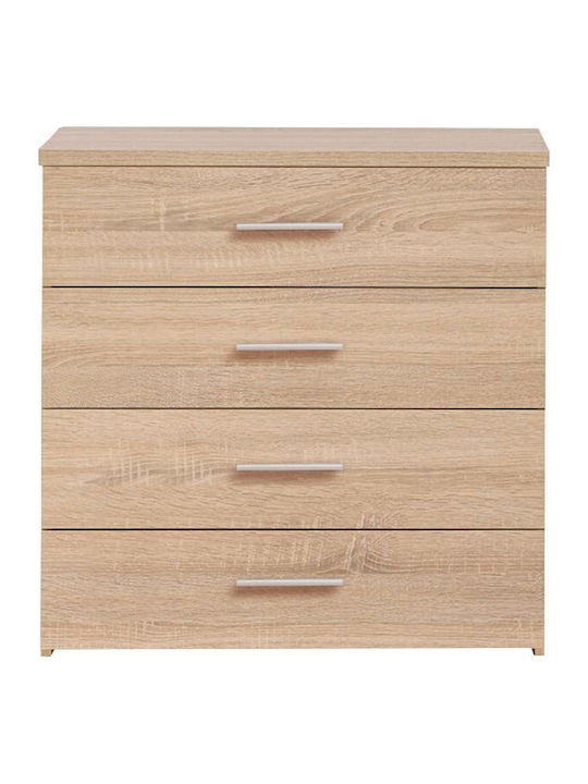 Elba 4F Wooden Chest of Drawers with 4 Drawers Sonoma 80x40x81cm