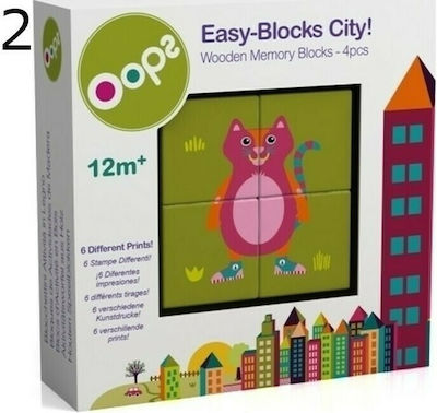 Holz Kinderpuzzle Easy Blocks Forest 4pcs (Verschiedene Designs) 1Stück Oops