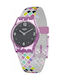 Swatch Squarolor Watch with Purple Rubber Strap