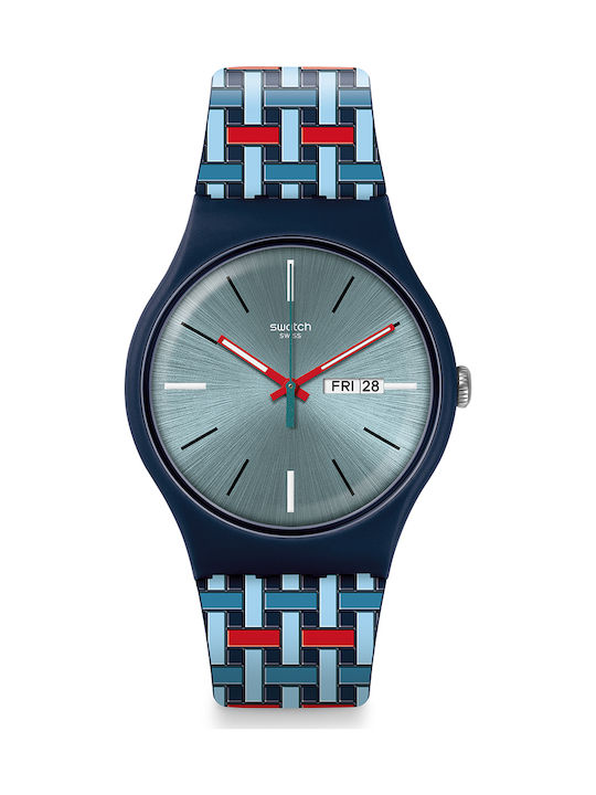 Swatch Wovering Watch with Rubber Strap