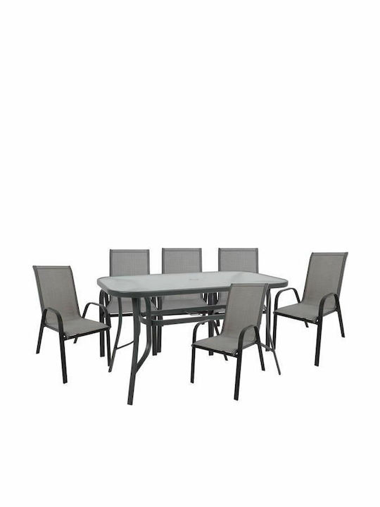 Set Sala De Mese Pentru Exterior Rio 7 Piese Gr...