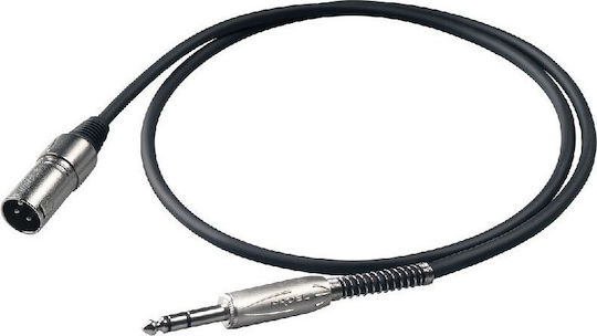Proel Кабел XLR мъжки - 6,3 мм мъжки Черен 0.5м BULK230LU05