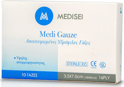 Medisei Medi Gauze Sterile Gazen Hydrophil 18x29cm 10pcs