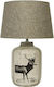 VK Lighting Ceramic Table Lamp for E27 Socket with Brown Shade and Beige Base