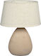 VK Lighting Ceramic Table Lamp for Socket E27 with Beige Shade and Base