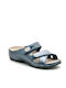 Felia Leather Women's Flat Sandals Anatomic in Blue Color