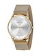 Daniel Klein Watch Battery with Gold Metal Bracelet DK.1.11697-5